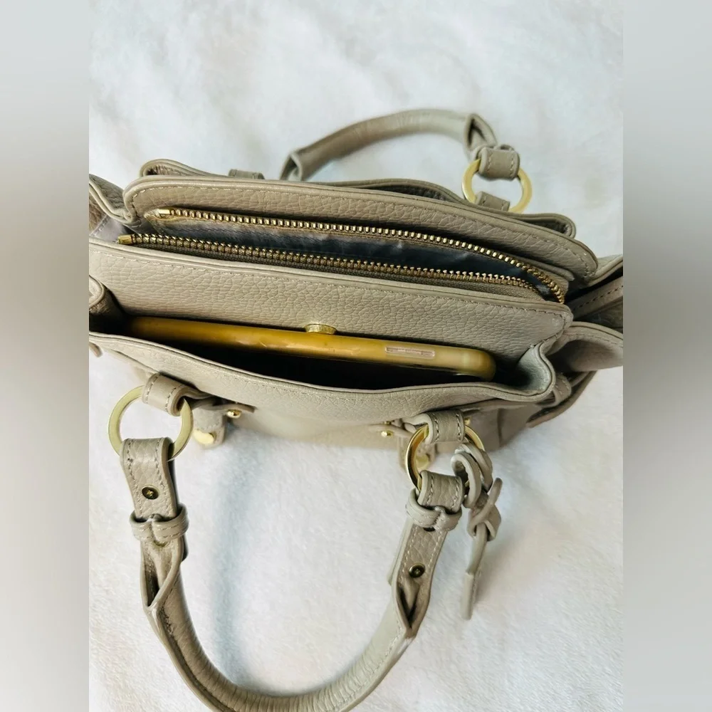 Samantha Thavasa Taupe Mini Satchel Handbag
